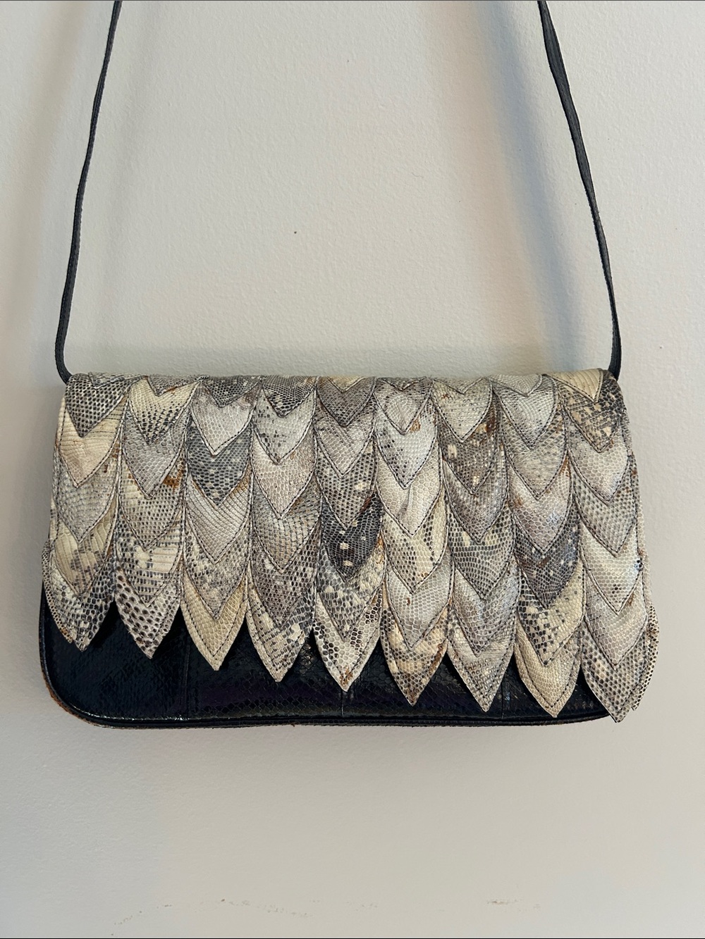 W.A. Thompson & Co Reptile Scallop Edge Handbag